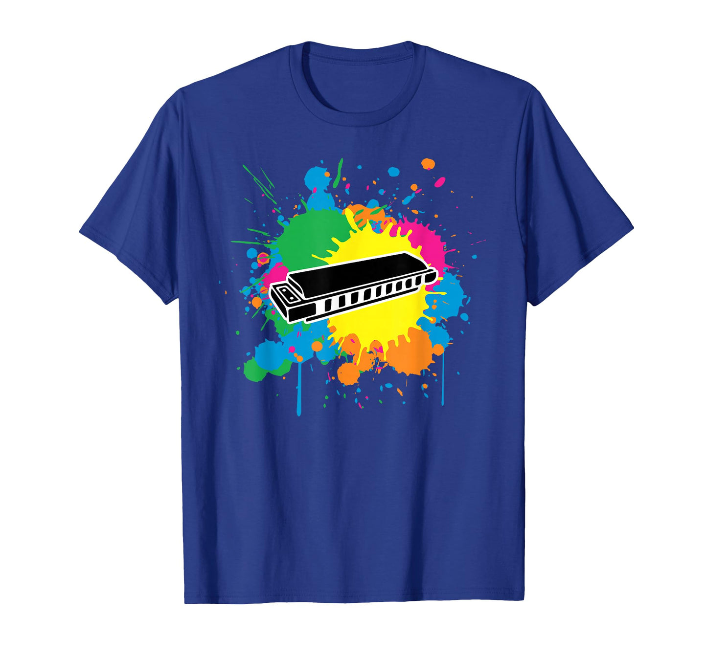 Harmonica Paint Splash Graphic T-Shirt For Harmonica Lovers T-Shirt