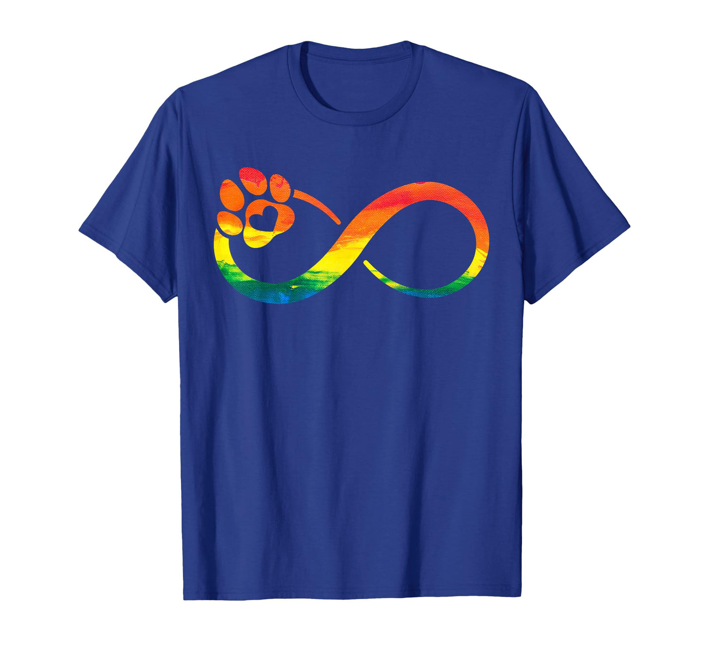 Dog Cat Paw Print Infinite Rainbow, Dog Lover Rescue T-Shirt