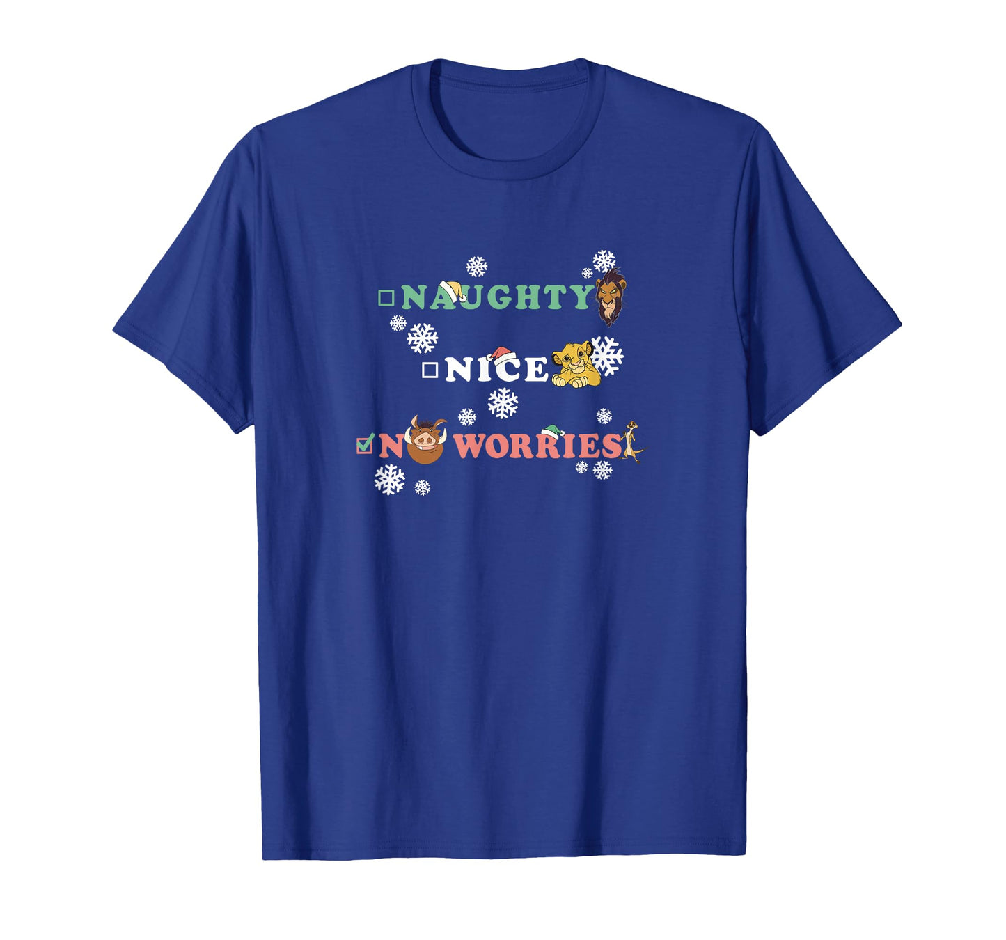 Disney Lion King Naughty, Nice , No Worries List T-Shirt