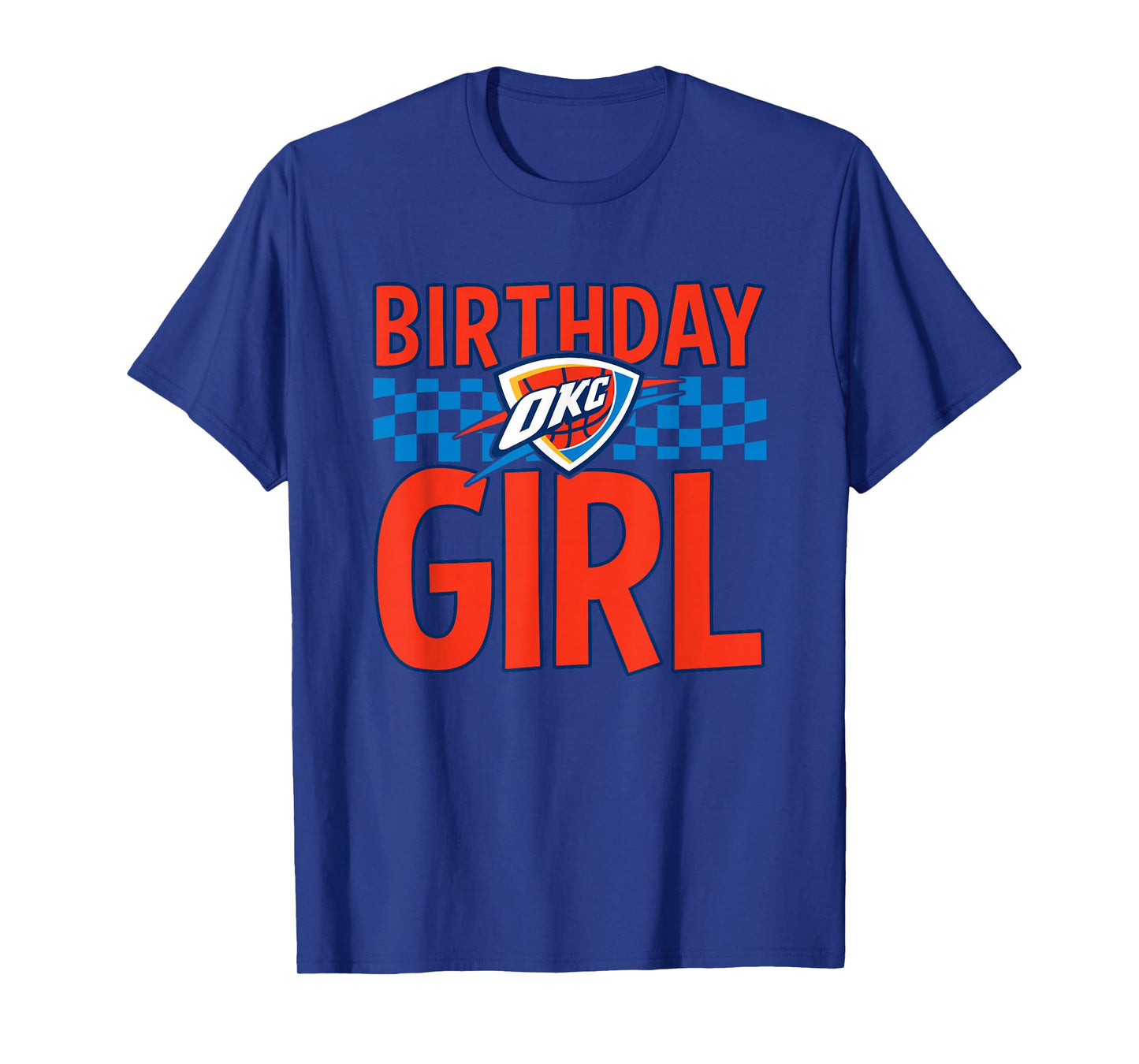 NBA Oklahoma City Thunder Birthday Girl Checkered Logo T-Shirt