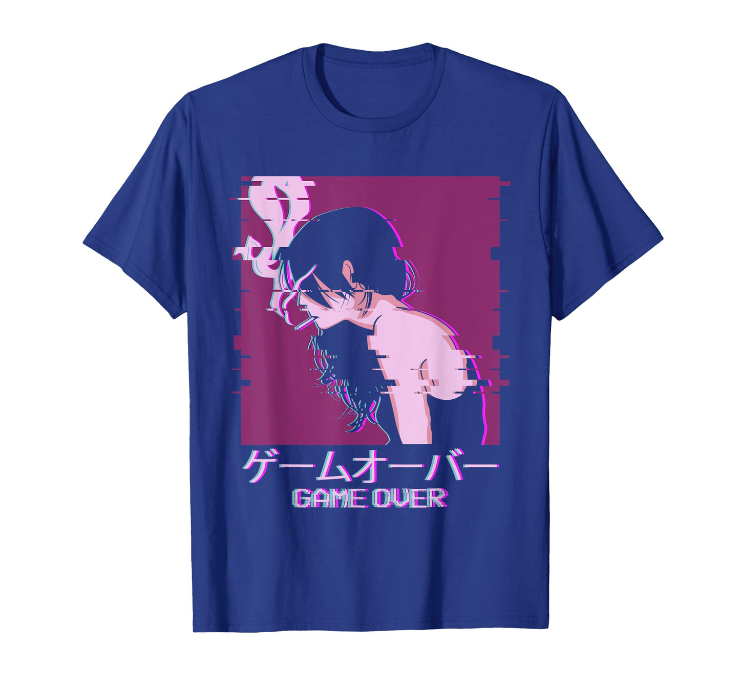Japanese Vaporwave Sad Anime Girl Game Over Aesthetic T-Shirt