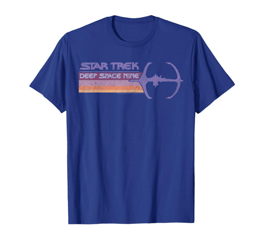 Star Trek DS9 Pastel Retro Rainbow Stripe T-Shirt