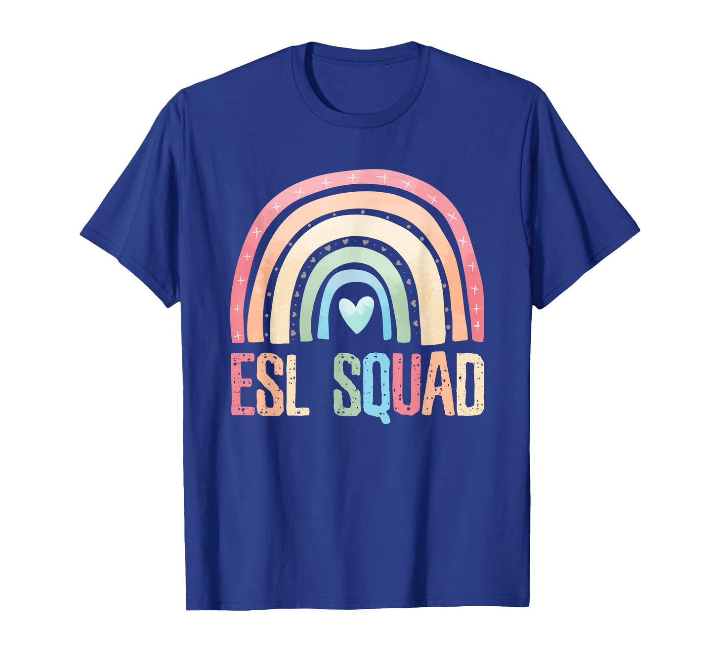 ESL Squad Teacher Crew Team Back To School English Rainbow T-Shirt