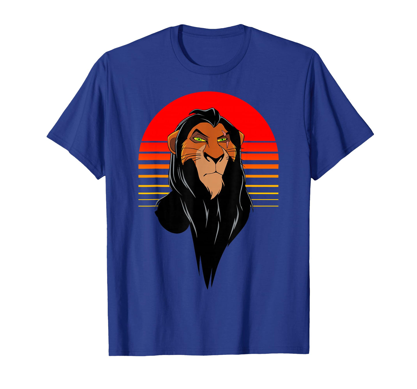 Disney Lion King Retro Scar Striped Portrait T-Shirt