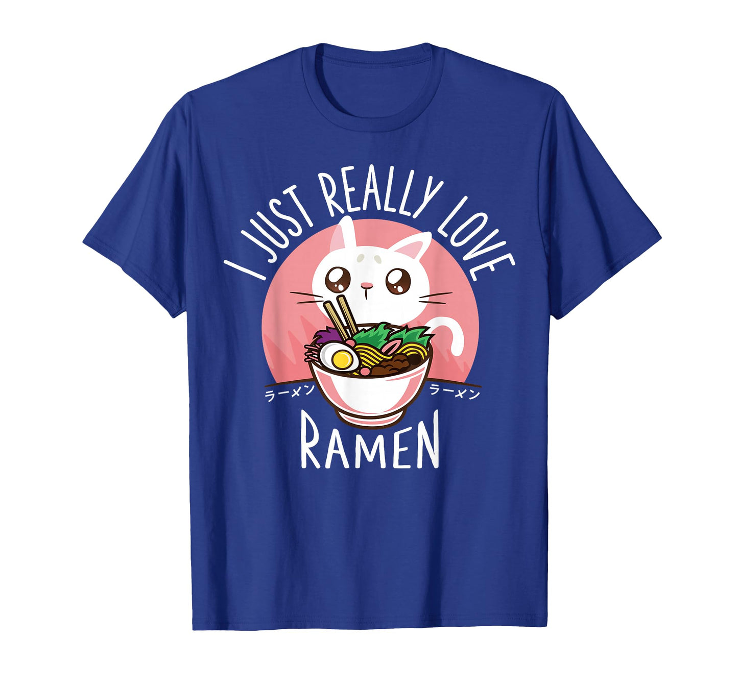 Funny Cat Ramen Anime Merch Kawaii Clothes Graphic Tees Men T-Shirt