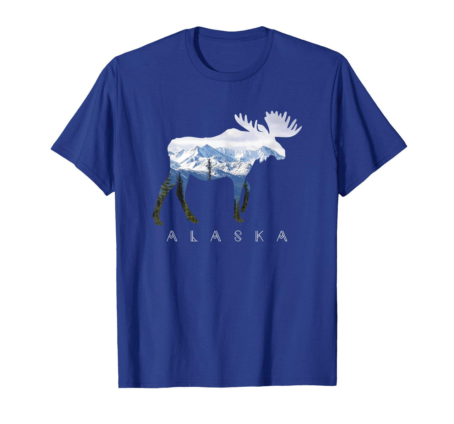 Alaska Day Moose Snowy Mountain T-Shirt T-Shirt