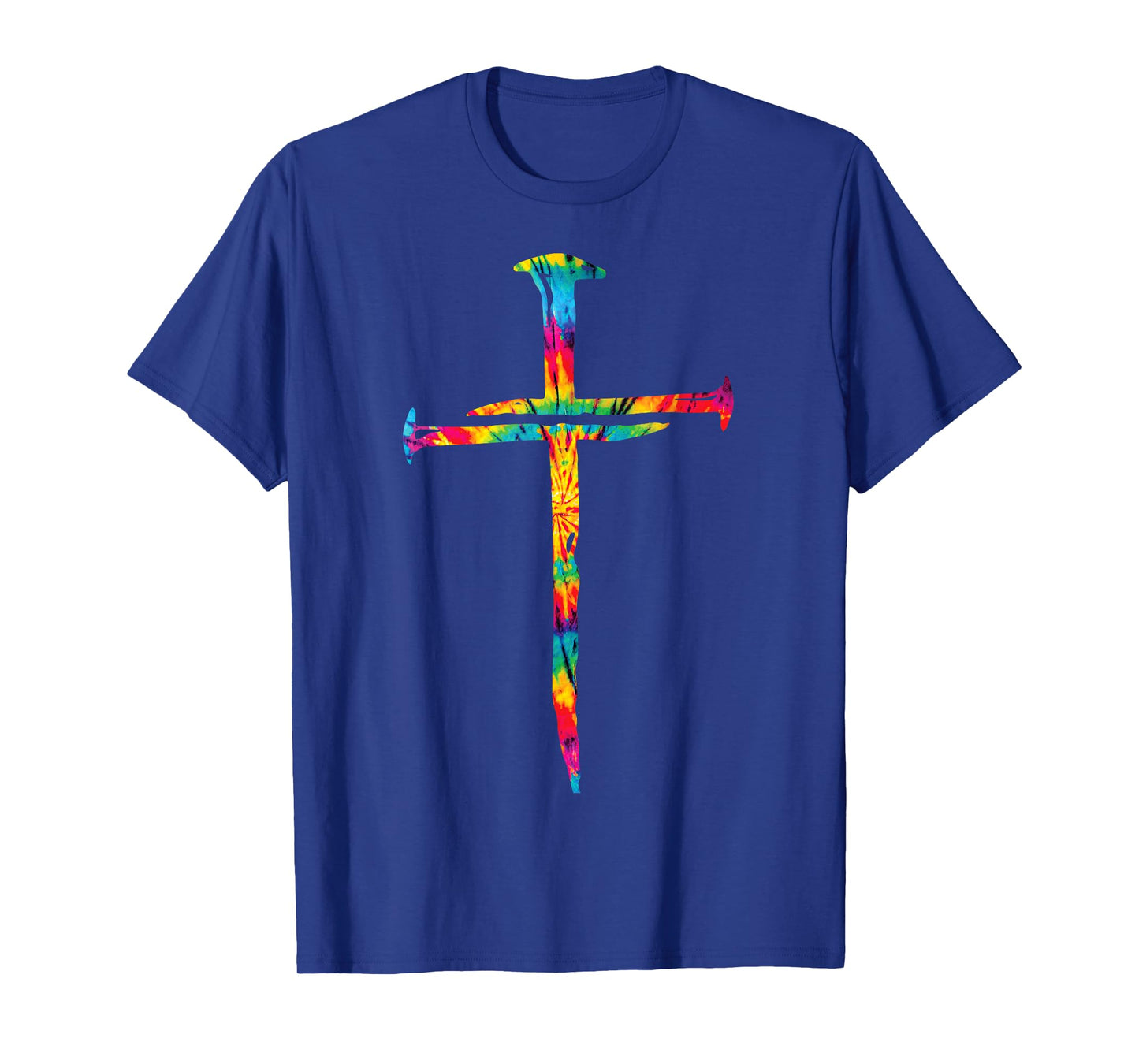 Christian Jesus Nail Cross Tie Dye Rainbow Bible Religious T-Shirt
