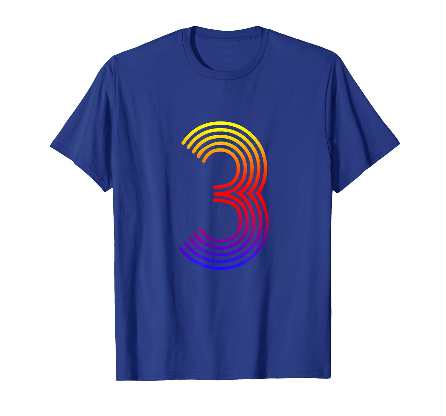 Number 3 Shirt Birthday Gift Disco Rainbow Retro T-Shirt
