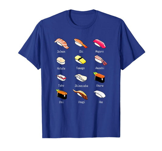 Sushi Nigiri Tee Shirt, Japanese Food Graphic T-Shirt