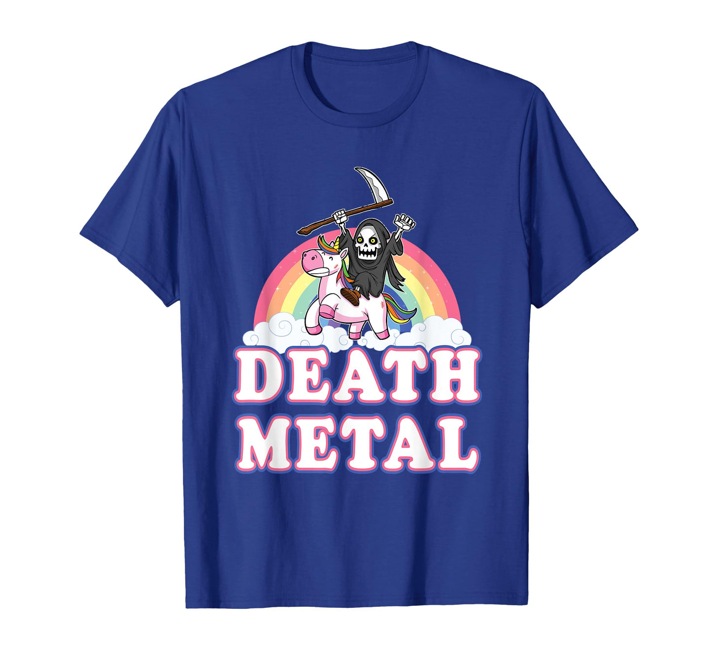 Death Metal T-Shirt Funny Rainbow Grim Reaper Unicorn Shirt T-Shirt