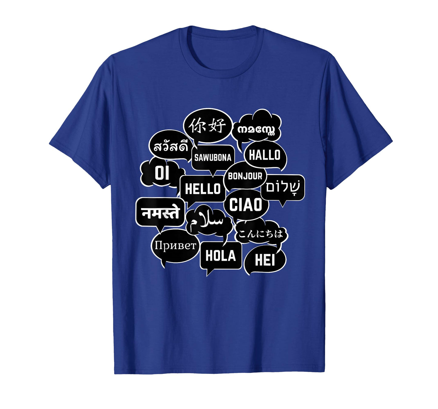 Hello in many Languages Translator Globetrotter Polyglot T-Shirt
