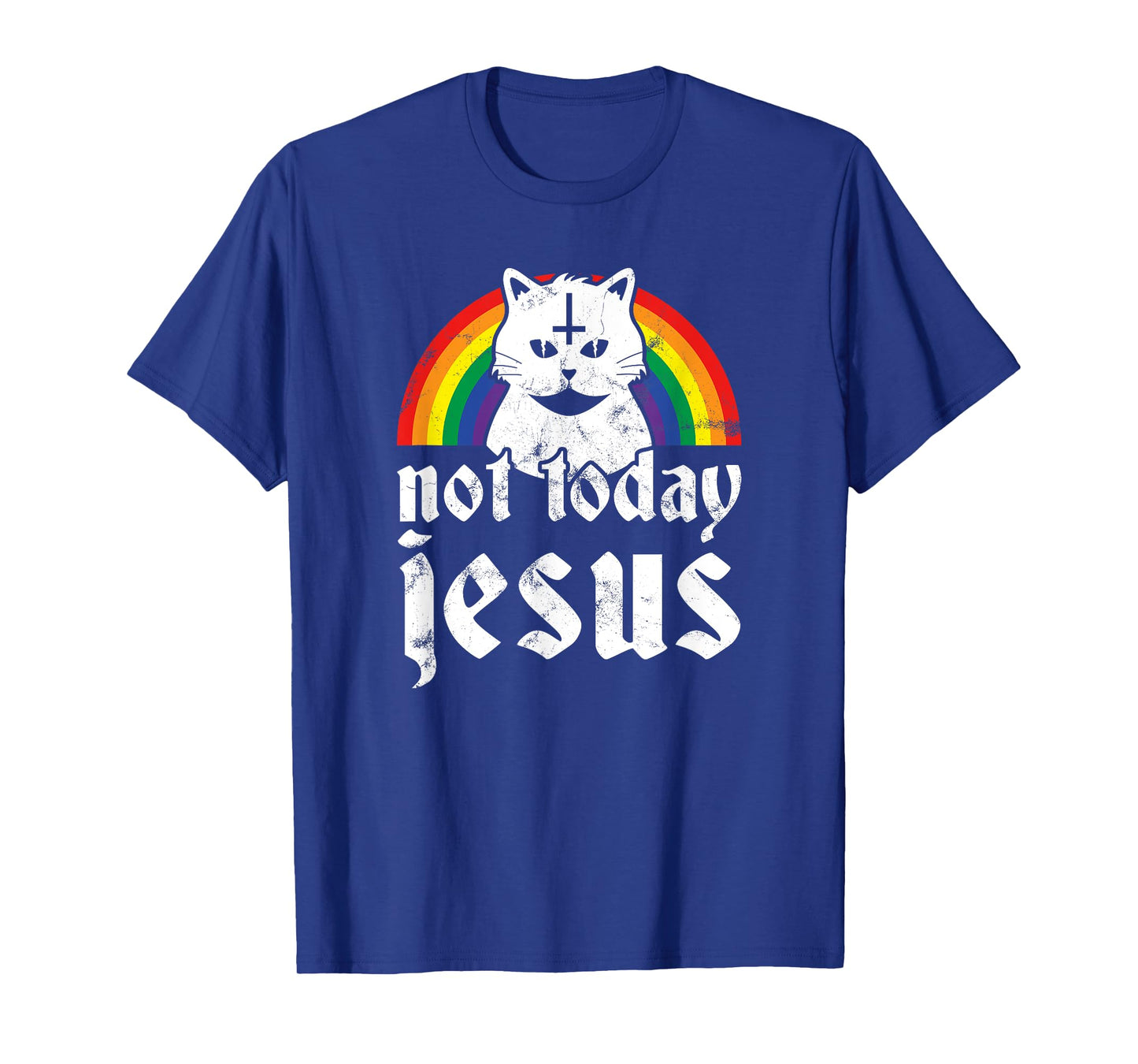 Not Today Jesus Shirt Rainbow Satanic Cat Goth Concert Gift T-Shirt