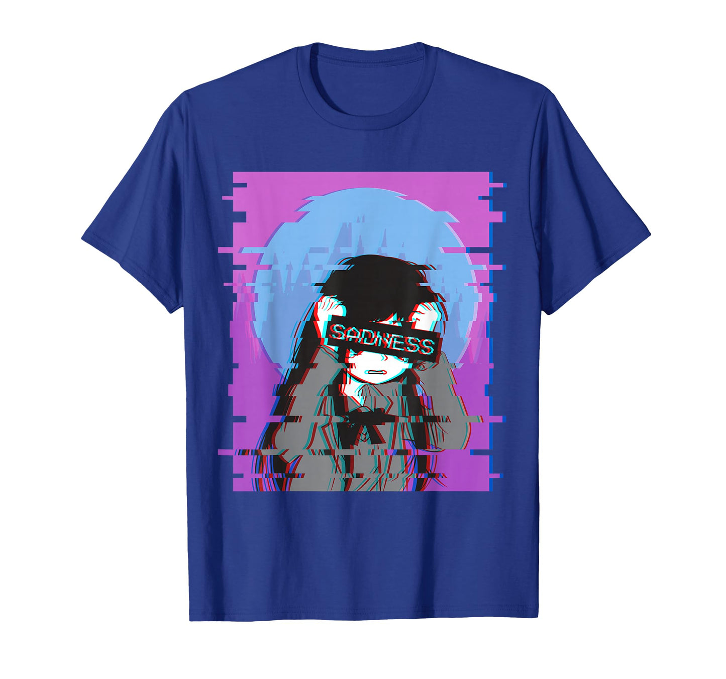 Sad Anime Girl - Japanese Aesthetic Vaporwave Anime Otaku T-Shirt