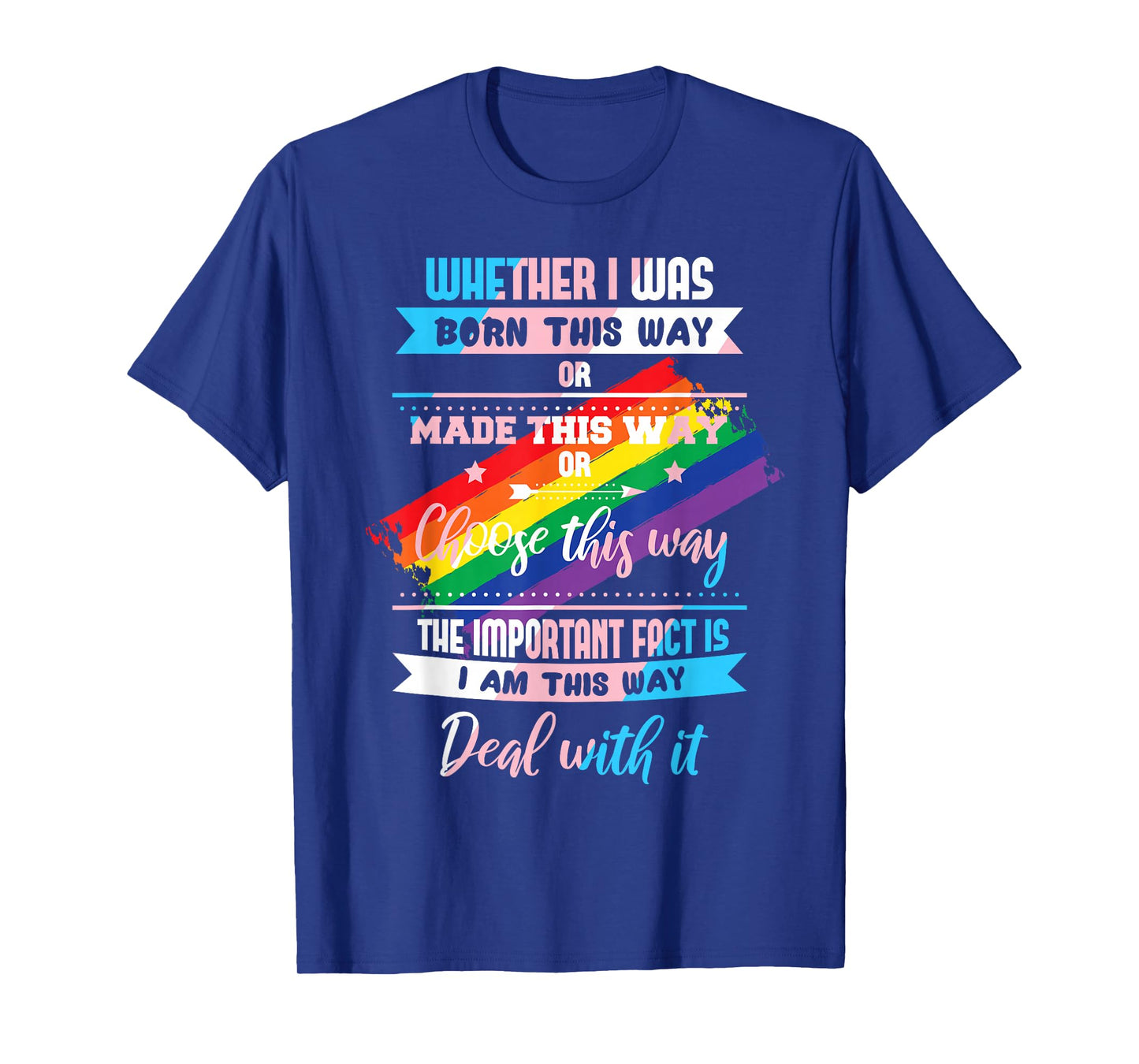 LGBTQ Born This Way Transgender T-Shirt Small