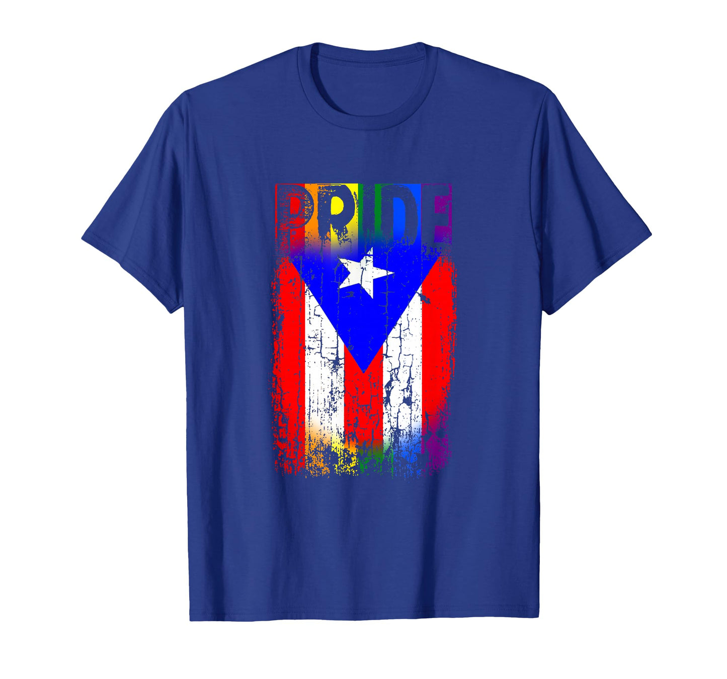 Puerto Rico Rican Gay Pride Flag LGBTQ Boricua Distressed T-Shirt