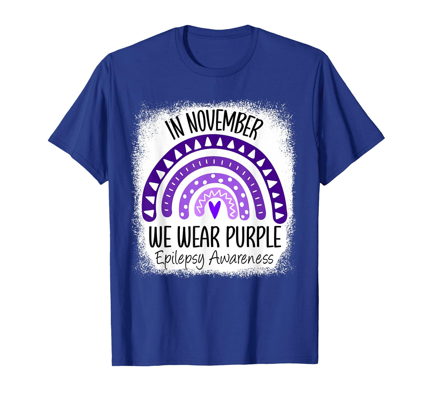 Rainbow In November We Wear Purple Epilepsy Awareness Ribbon T-Shirt