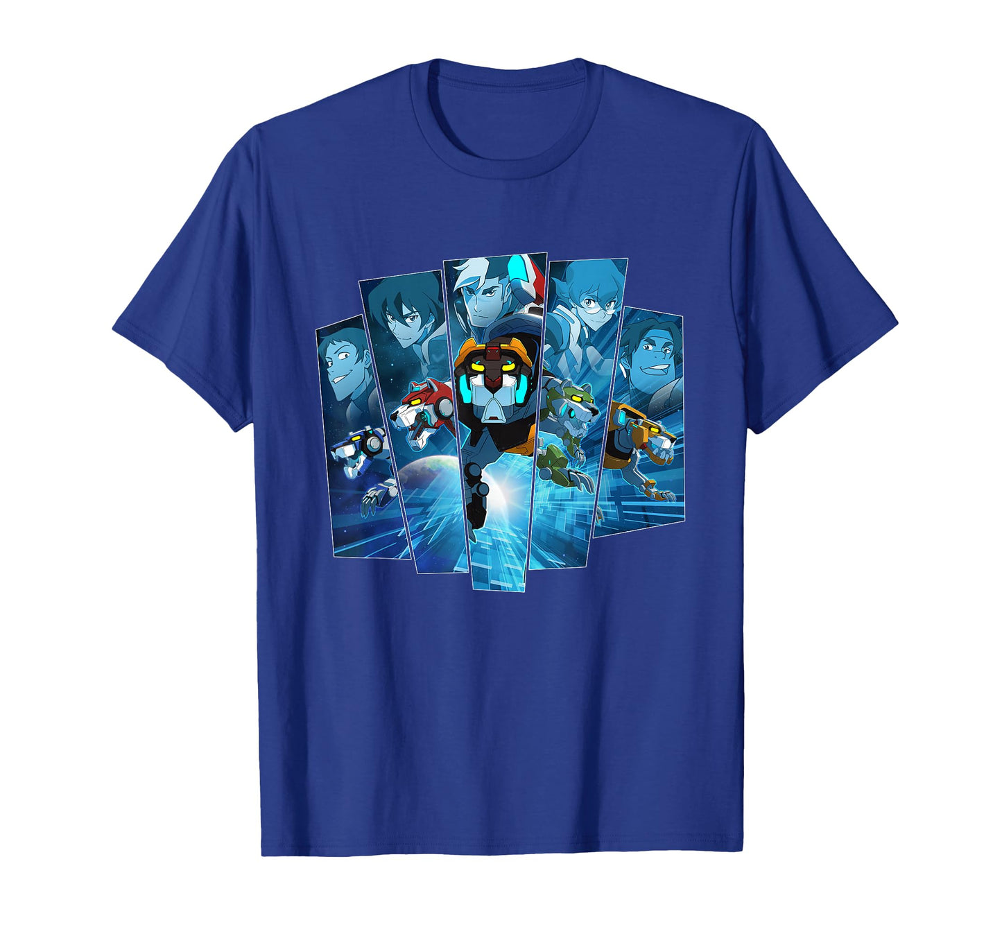Voltron Legendary Defender 5 Lions in Blue Hue T-Shirt T-Shirt