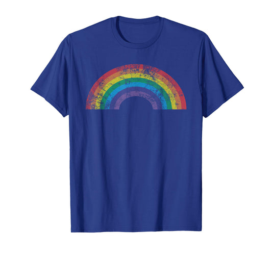 Rainbow Vintage 80's Retro Style Women Men Girls Gift T-Shirt