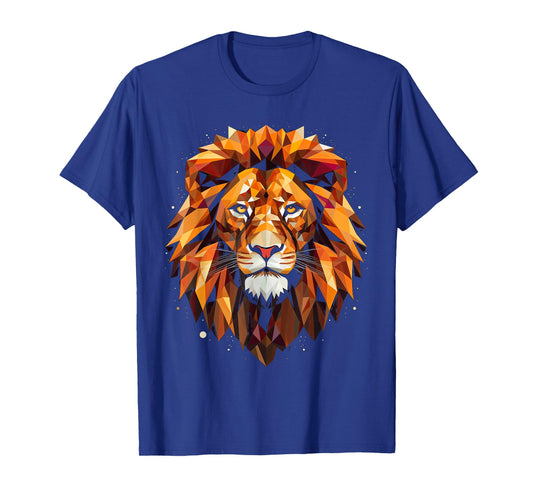Lion colorful lions King Of Animals From Africa Polygon T-Shirt