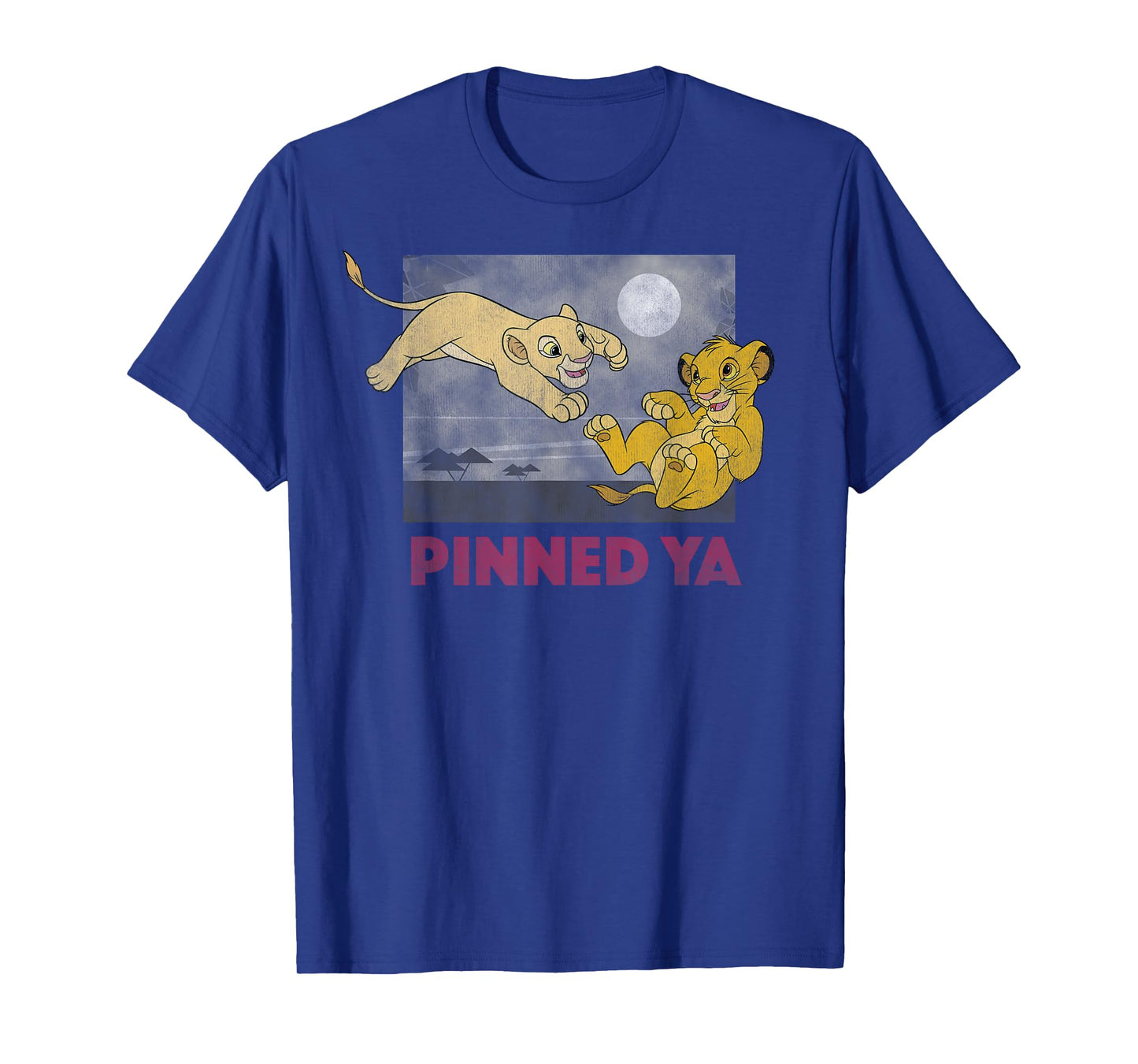Disney The Lion King Pinned Ya Young Simba & Nala Panel Logo T-Shirt