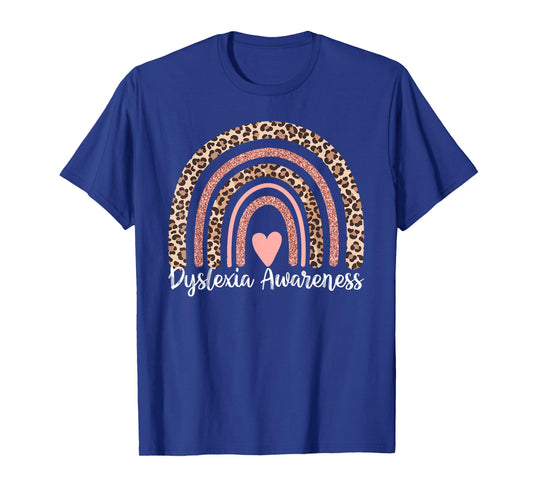 Leopard Rainbow Dyslexia Awareness T-Shirt