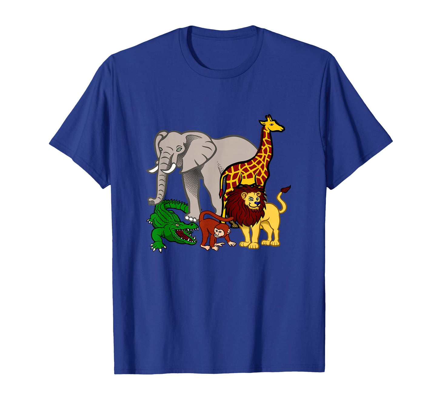 Kids Elephant T-Shirt Giraffe Boys Girls Lion Zoo Alligator T-Shirt