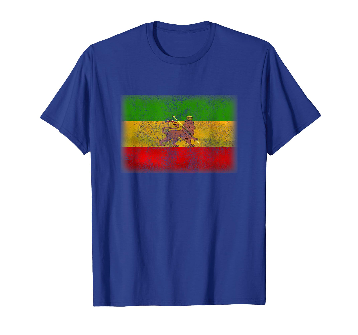 Old Ethiopia Flag Rastafari Shirt Vintage Lion of Judah Gift T-Shirt