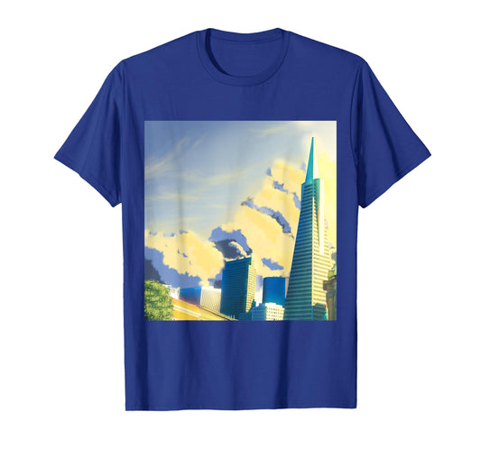 SF Transamerica Pyramid Scenery - Relaxing Anime Sunset T-Shirt