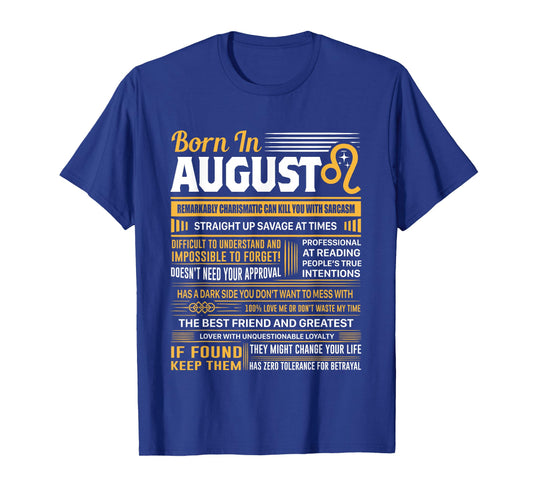 August Birthday Gifts - Born in August Leo T-Shirt T-Shirt