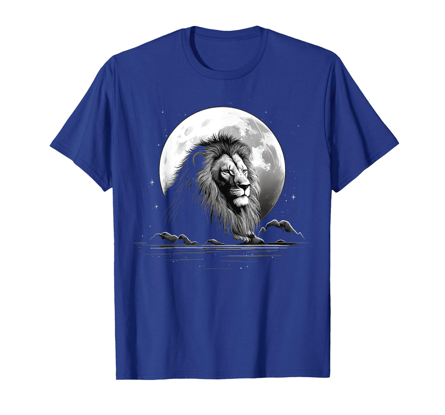 Lion face with moon art head for lover lions King of Animals T-Shirt