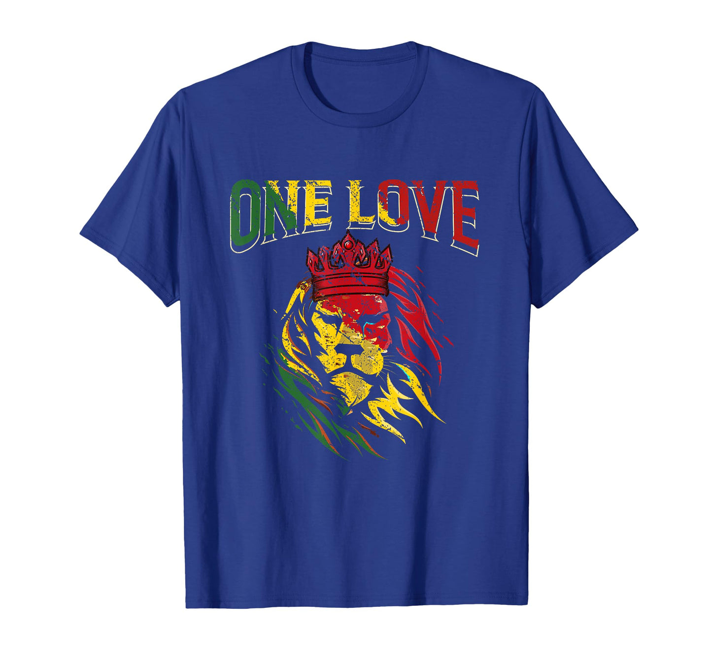 One Love Rasta Lion Jamaican Pride Reggae African T-Shirt