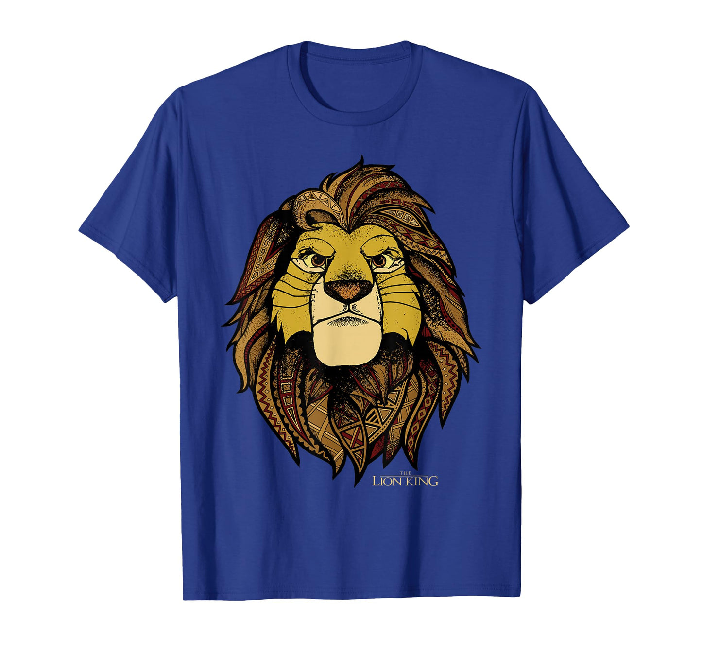 Disney The Lion King Simba Tribal King Distressed Portrait T-Shirt