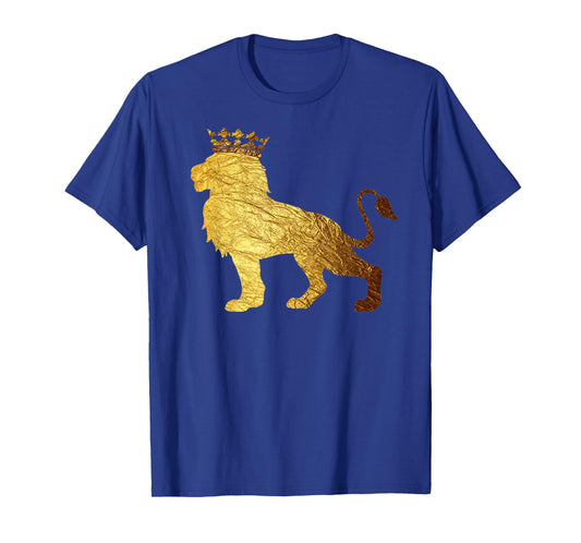 Gold Crown King Lion for Men-Cool Boys Lion T-Shirt