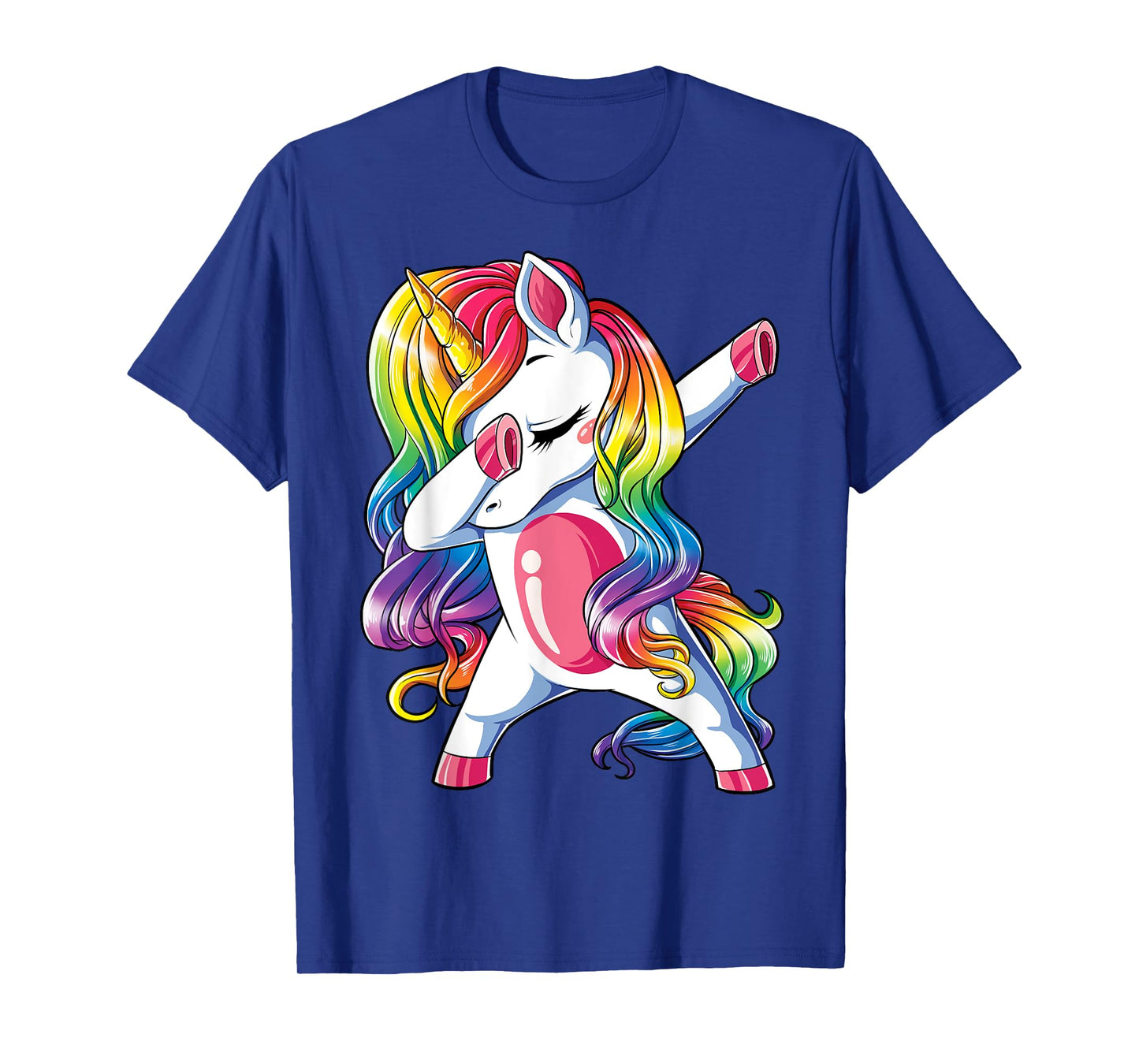 Dabbing Unicorn T Shirt Girls Kids Women Rainbow Unicorns T-Shirt