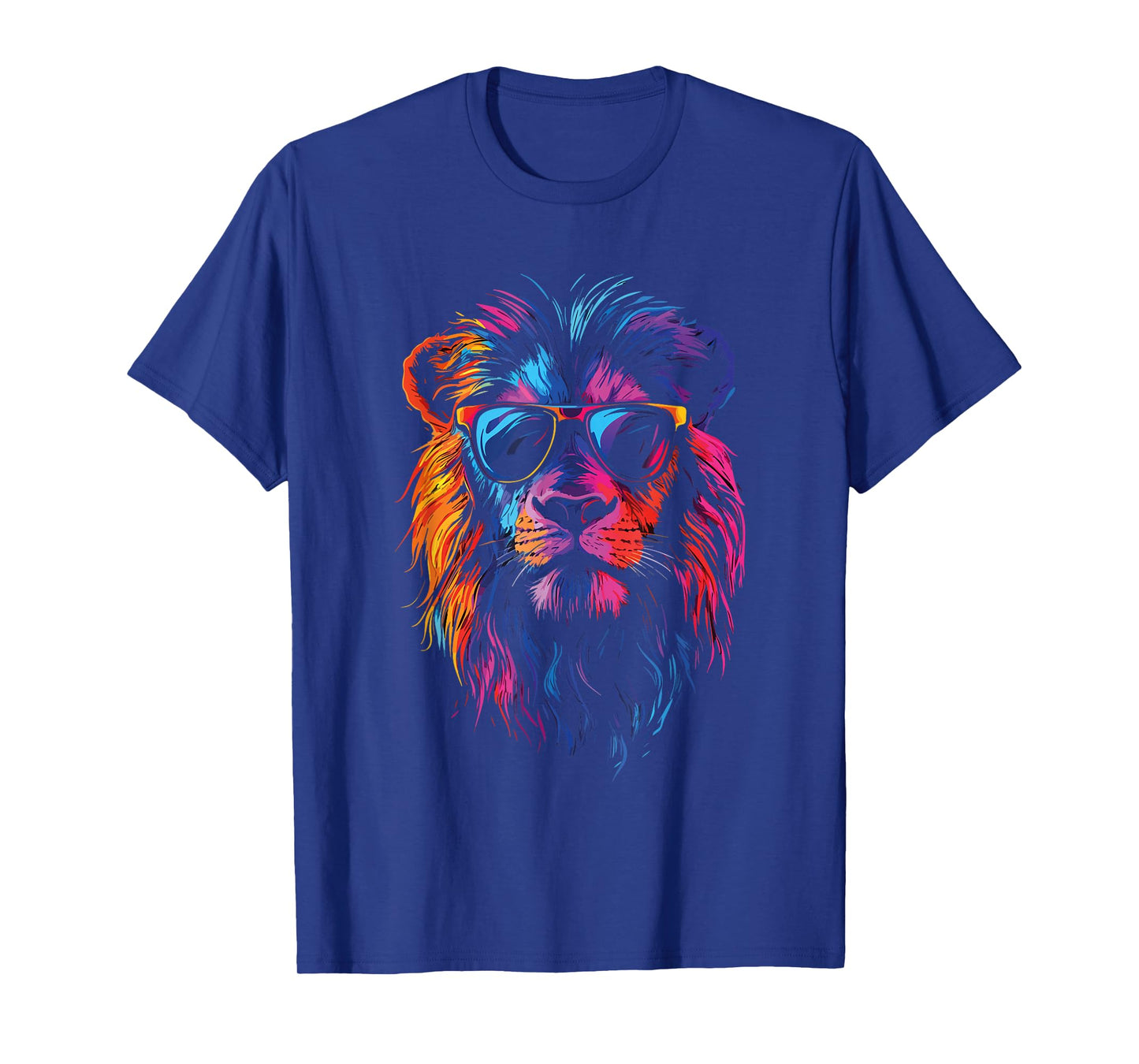 Colorful Lion with Sunglasses Bold King of The Jungle T-Shirt