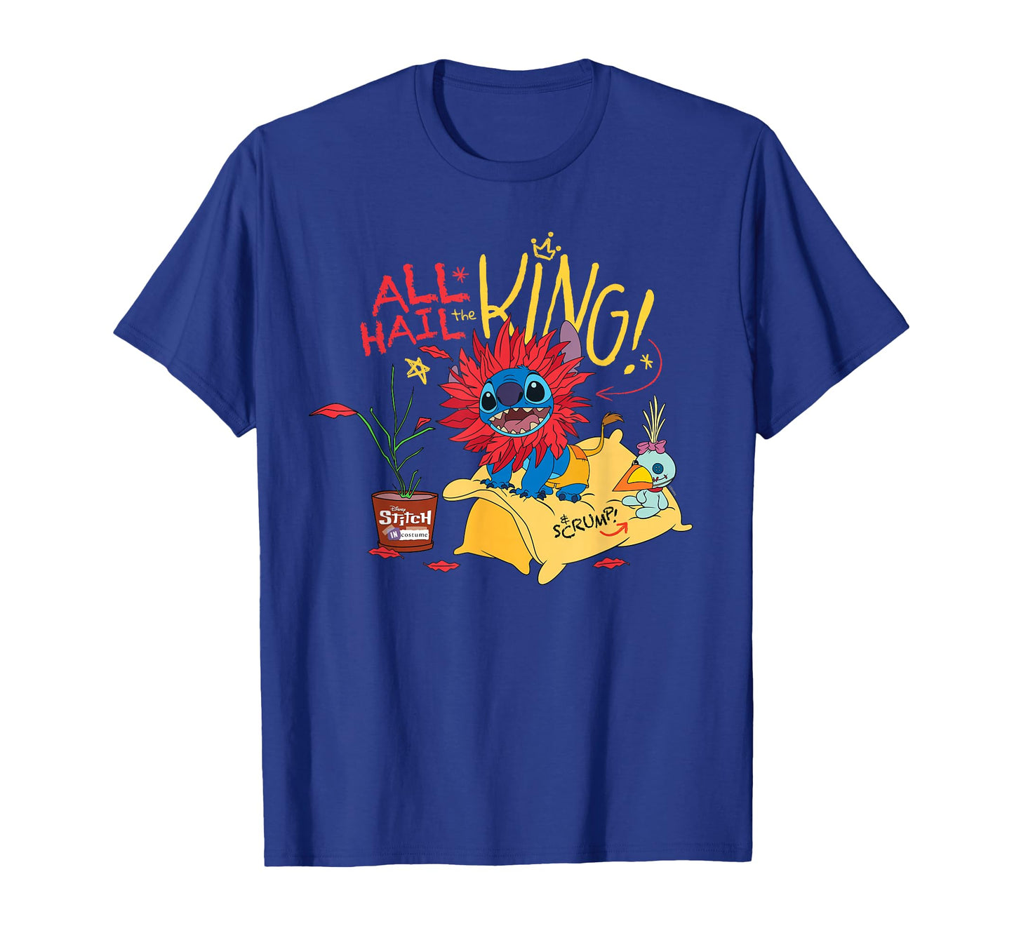 Disney 100 Stitch in Costume The Lion King All Hail The King T-Shirt