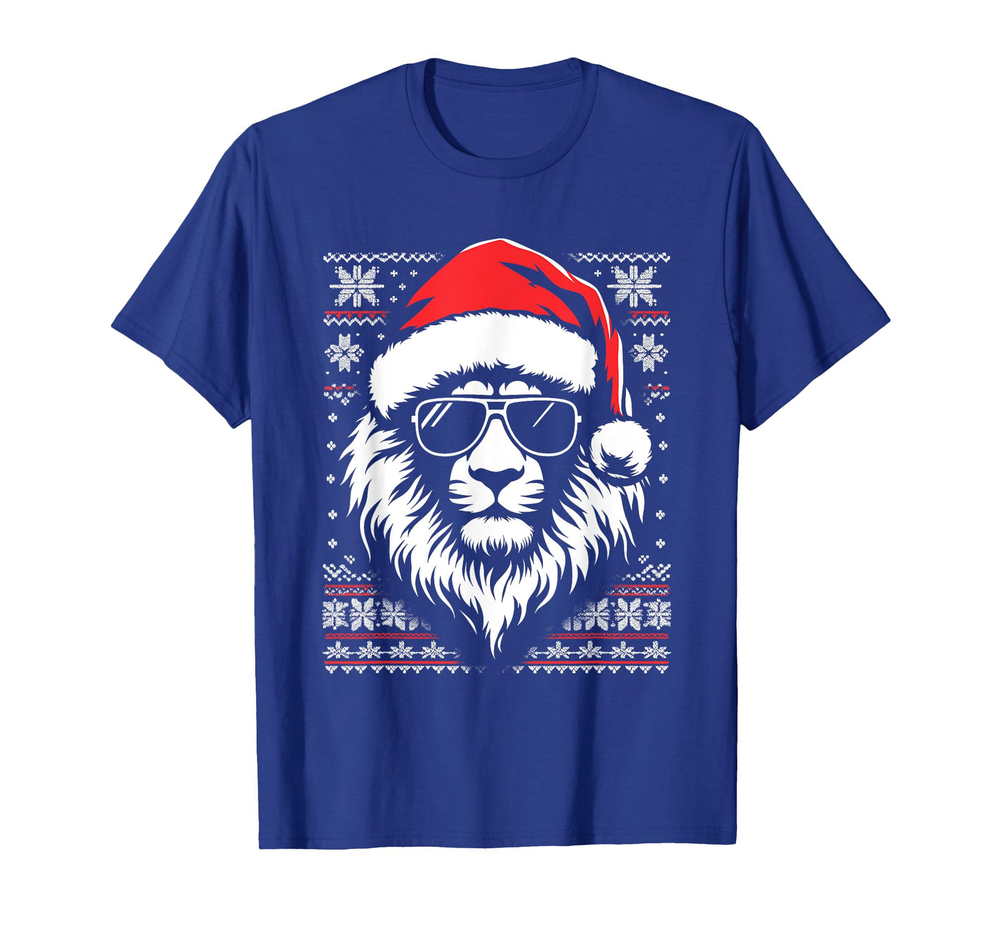 Lion King Santa Hat - Vintage Lion Xmas Ugly Christmas T-Shirt
