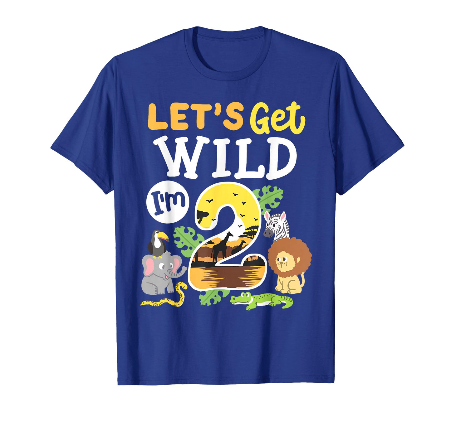 Jungle Safari Let's Get Wild 2nd Birthday Zoo 2 Year Old Kid T-Shirt