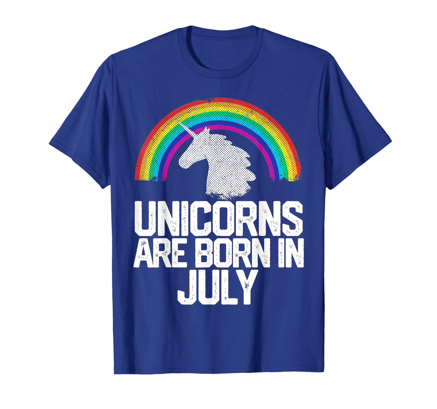 UNICORNS ARE BORN IN JULY Birthday T Shirt Rainbow Girl Gift T-Shirt