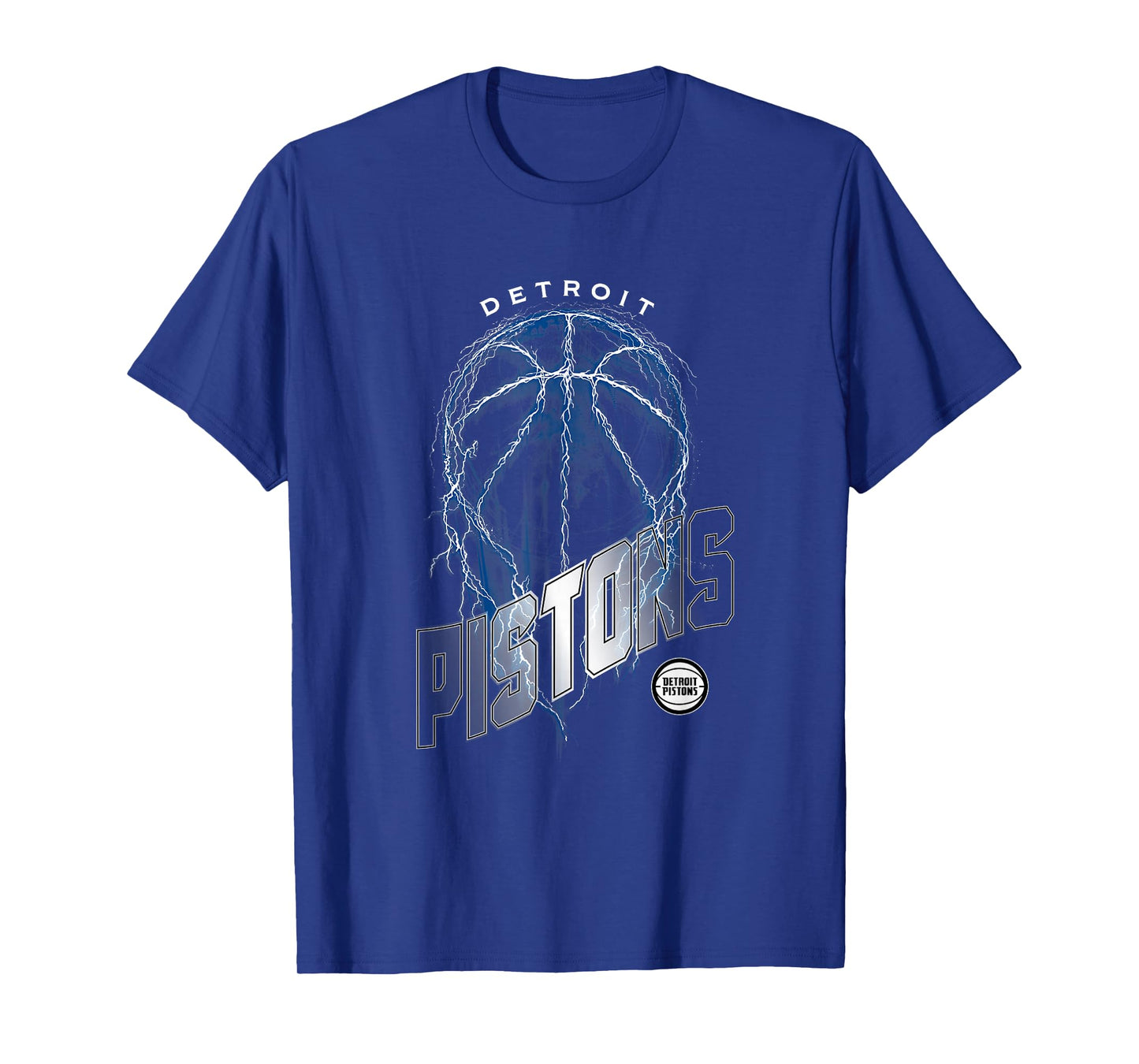 NBA Detroit Pistons Lightning Bolt Basketball Logo T-Shirt