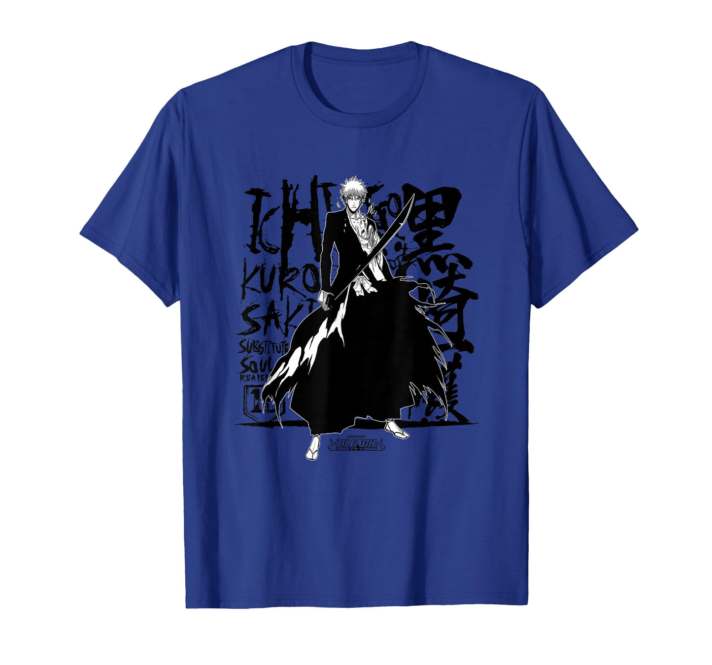 Bleach Ichigo Anime T-Shirt, Unisex-Adults, Grey, Small, Short Sleeve, Cotton, Classic Fit, Unique Bleach Ichigo Design