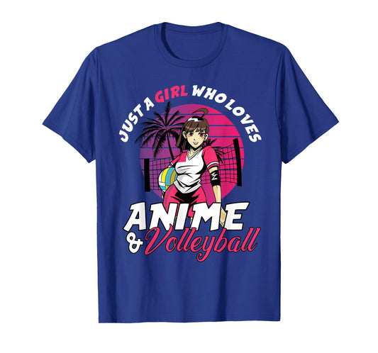 Just A Girl Who Loves Anime and Volleyball Anime Girls Gift T-Shirt