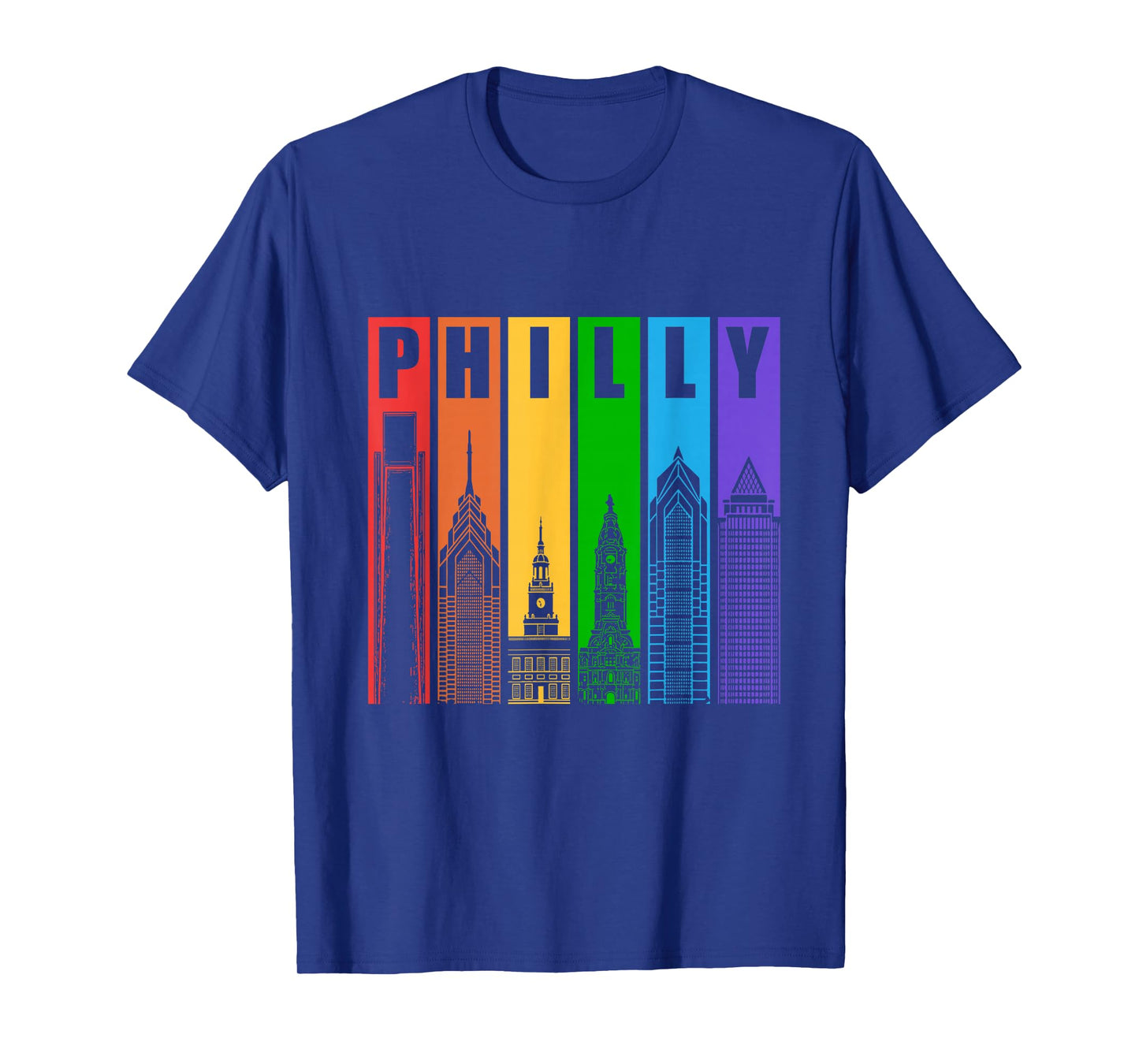 Philly Gay Pride LGBT Philadelphia Skyline Rainbow Flag T-Shirt