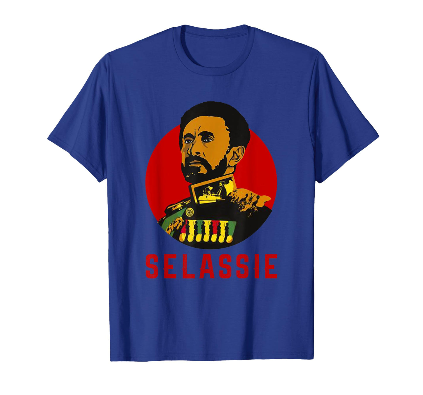Ethiopian Selassie Emperor Haile Selassie Face Rasta T-Shirt