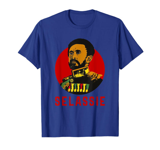 Ethiopian Selassie Emperor Haile Selassie Face Rasta T-Shirt