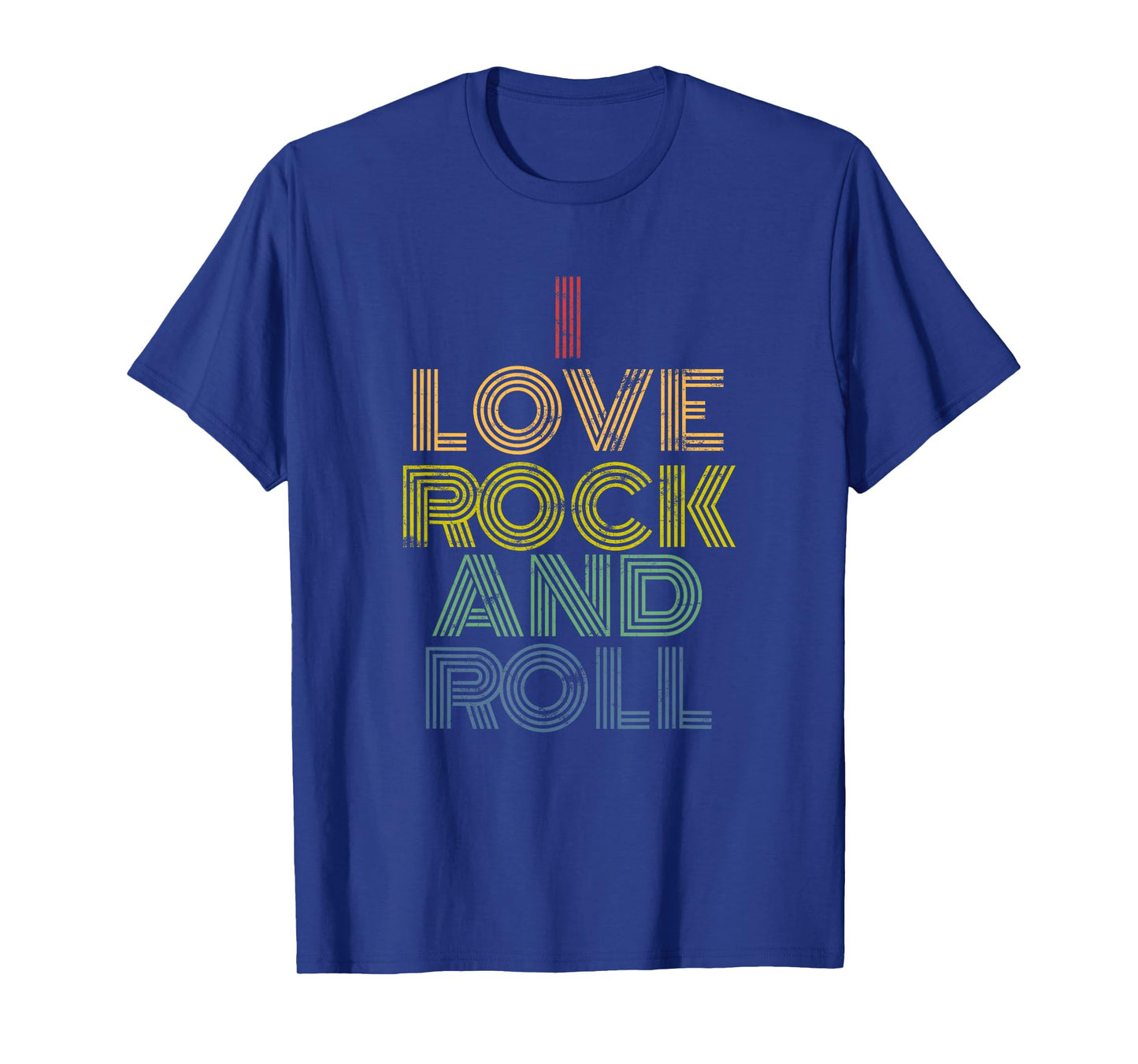 I Love Rock and Roll T-Shirt Distressed Rainbow 70s tee T-Shirt