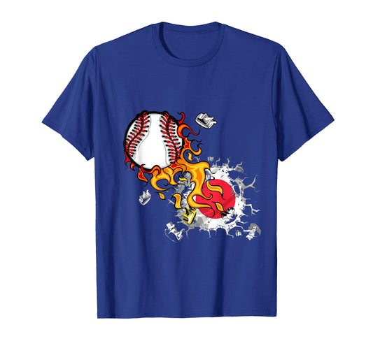 Japanese Flag Baseball Japan Baseball Jersey T-Shirt