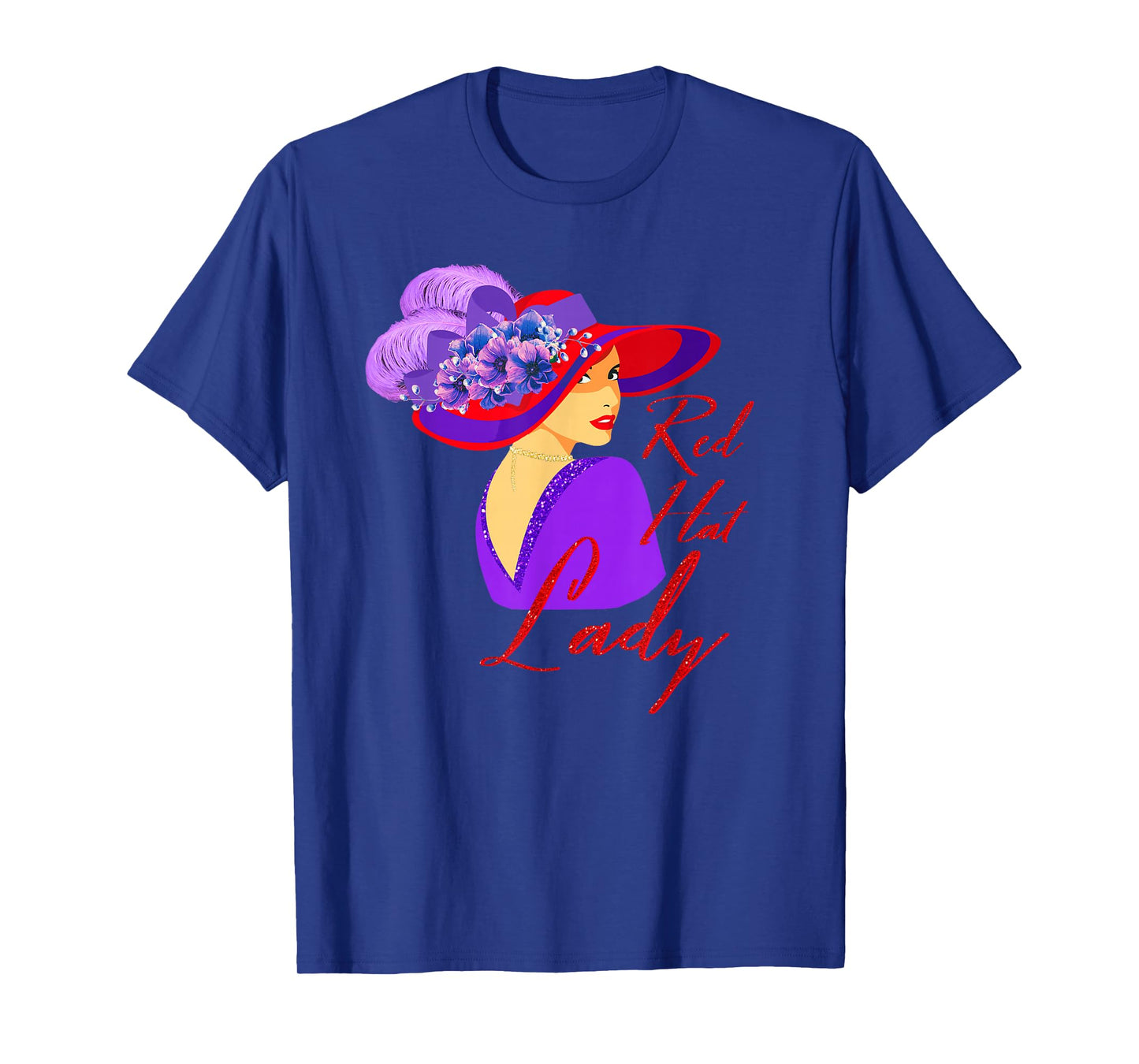 Red Hat Elegant Lady Vintage Style T-Shirt