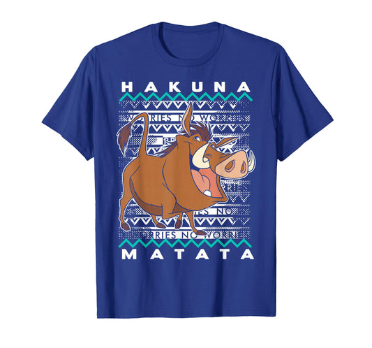 Disney Lion King Pumba Ugly Christmas Graphic T-Shirt T-Shirt