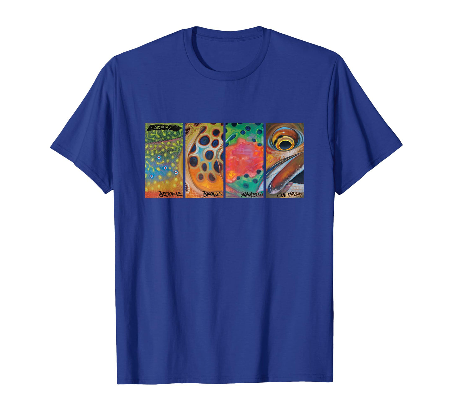 Cutthroat Rainbow Brook Brown Trout T-Shirt Derek Deyoung T-Shirt